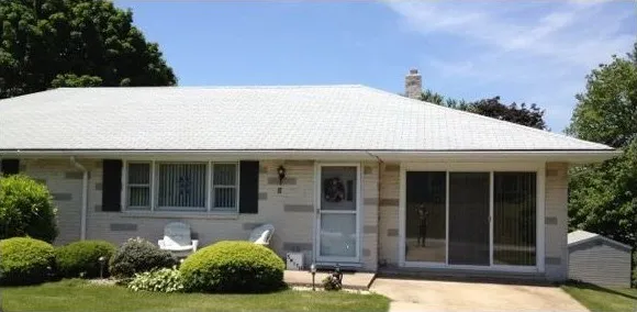 Single story home roof after cleaning